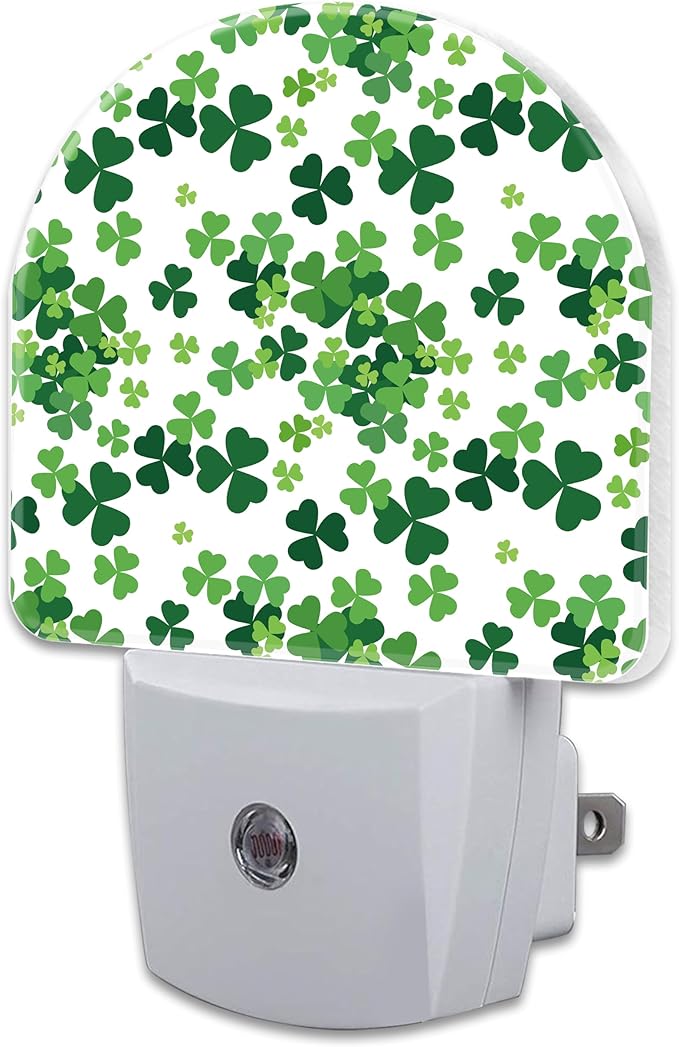 St Patrick's Day Shamrock Night Light Plug into Wall, 0.5w Energy Saving Sleep by sndheke
