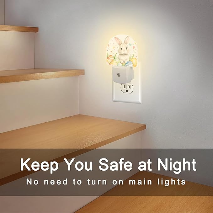 Easter Rabbit and Eggs Night Light Plug into Wall, Happy Easter Bunny - Image 6