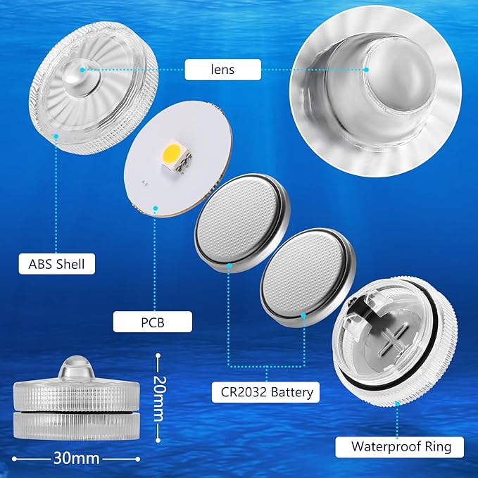 HL Submersible LED Light, 100 Hours Waterproof Flameless Led Lights Battery - Image 5