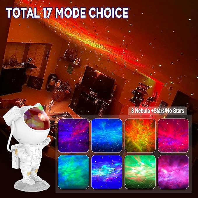 Astronaut Star Projector Galaxy Light, 360° Space Man Buddy Projector Sky LED - Image 3