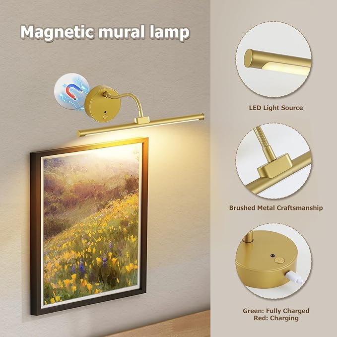 Picture Lights for Wall – Wireless Rechargeable LED Light - Image 6