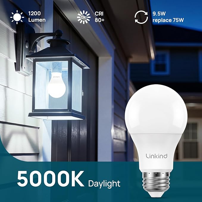 Linkind Dusk to Dawn Light Bulbs Outdoor, A19 Sensor Led Bulbs Automatic On/Off - Image 5