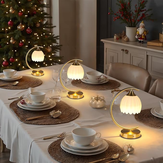 Tulip Table Lamp with 5200mAh Battery & Touch Control, Cordless Lamp with 3 - Image 4