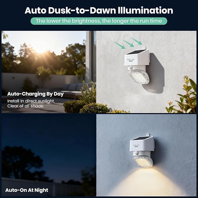 Solar Wall Light Outdoor, 3000K 4000K Solar Motion Lights, 180° Adjustable Lamp - Image 8