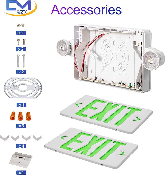 CM MZY Exit Sign with Emergency Light, Exit Signs with Battery Backup, Combo - Image 2
