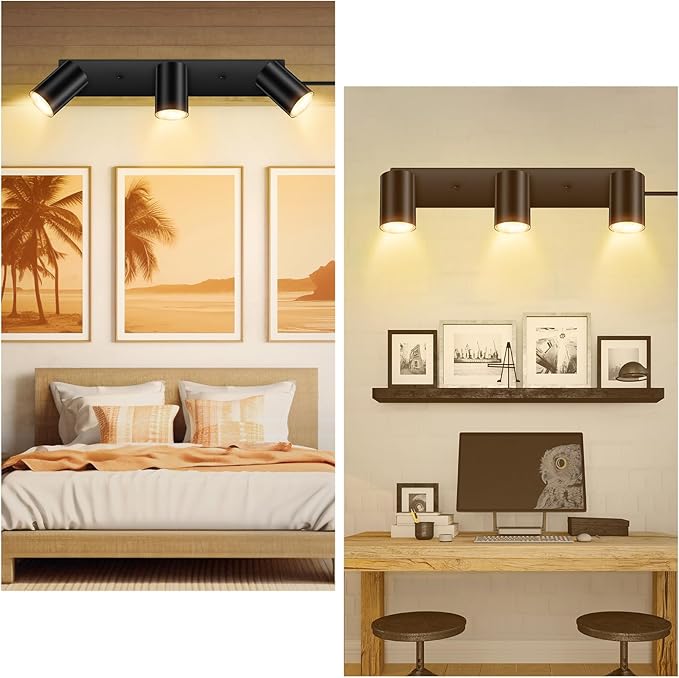 3 Light Track Lighting Kit, Industrial LED Wall Light - Image 7