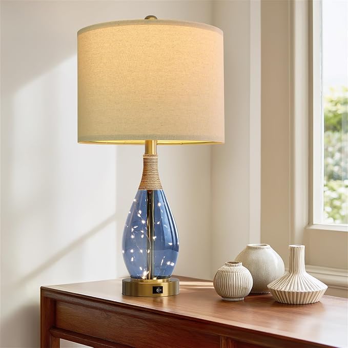 OYEARS 23" Table Lamps for Living Room Set of 2 Bedside Lamps for Night Stands - Image 6