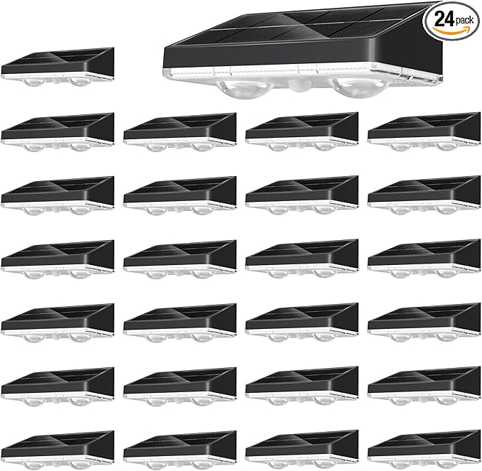 NIORSUN Solar Fence Lights, 24 Pack Solars Deck Light, Warm White Color by NIORSUN