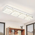Flush Mount Ceiling Light Crystal Ceiling Light Fixture 24IN Long Rectangle by Auffel