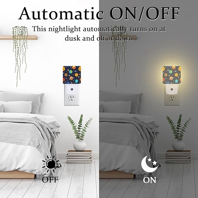 Cartoon Solar System Planets Night Light Plug into Wall, Space Stars Planets - Image 6