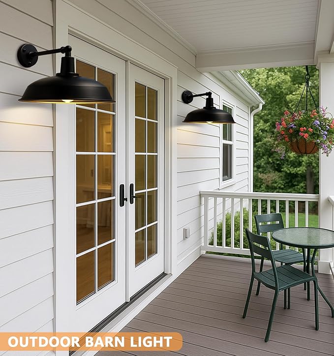 24-inch Extra-Large Outdoor barn Light, Straight arm Design, Vintage Farmhouse - Image 7