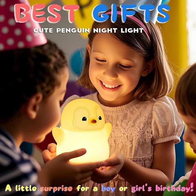 DREAMING MY DREAM Cute Penguin Night Light, LED Squishy Novelty Penguin Lamp - Image 6