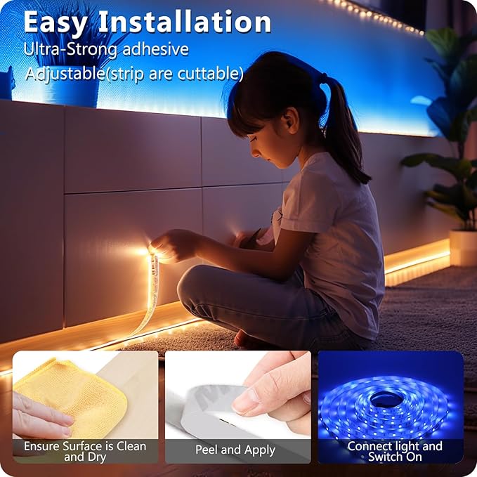 DAYBETTER LED Lights for Bedroom 132ft, Music Sync Color Changing Strip Lights - Image 6