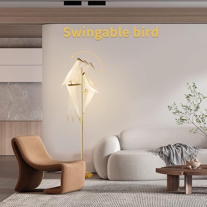 MORE CHANGE 68In Modern LED Floor Lamp, Bird Floor Light Gold Metal Fixtures - Image 2