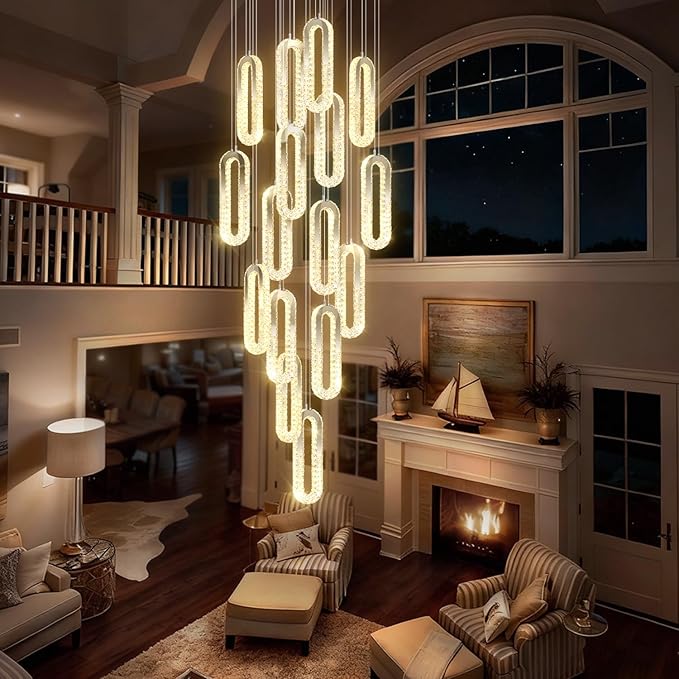 H138 LED Crystal Chandelier, Contemporary Chandeliers Large Pendant Light by Ykolupty