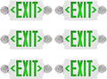 AKT LIGHTING 6 Pack Green LED Emergency Light & Exit Sign Combo, UL Certified by AKTLIGHTING