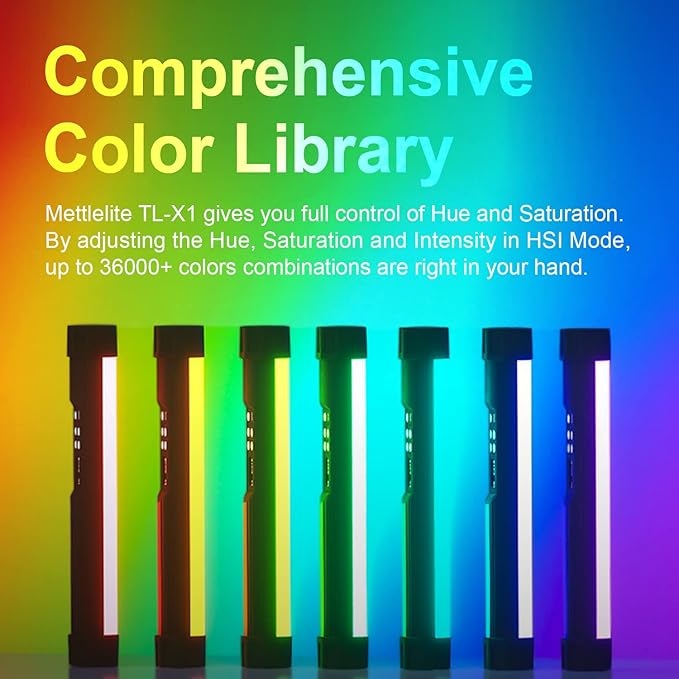 Mettlelite TLX1 RGB Tube Light LED Full Color Portable Video Light - Image 5