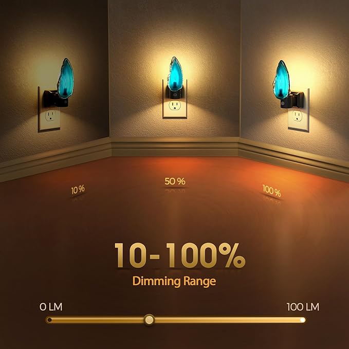 Briignite Agate Night Lights Plug into Wall, Dimmable Night Lights - Image 2