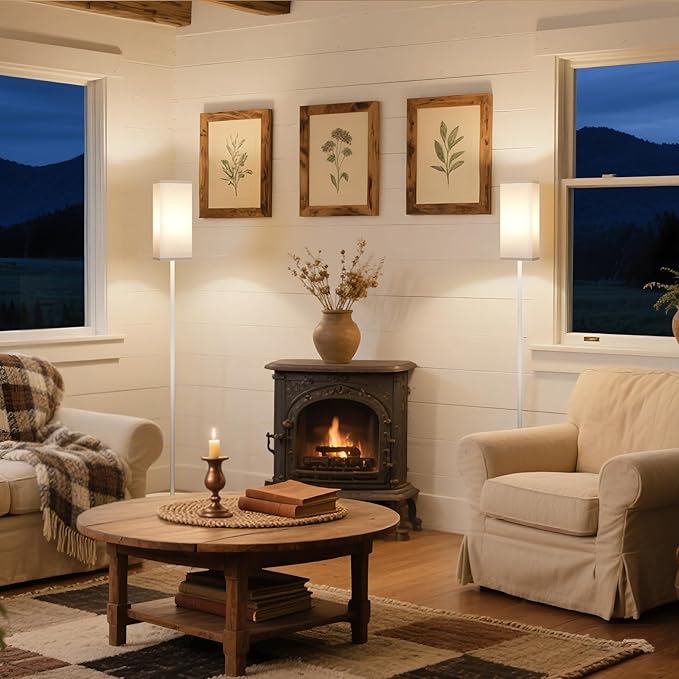 64.6" Floor Lamp, Pole with Foot Switch, Modern Standing Lamp Lampshade - Image 7
