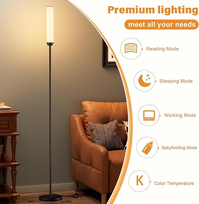 Ambimall LED Floor Lamp with Remote Control, Foot Switch - Image 8