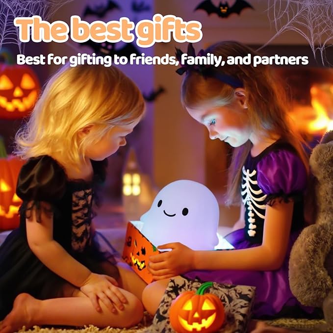 Halloween Ghost Night Light, Color-Changing & 50-Hour Battery, Spooky-Cute - Image 7