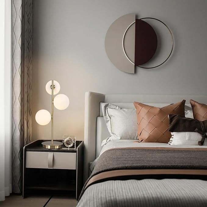 3 Lights Brass Metal Bedside Lamp, Mid Century Globe Table Light, G9 Base - Image 5