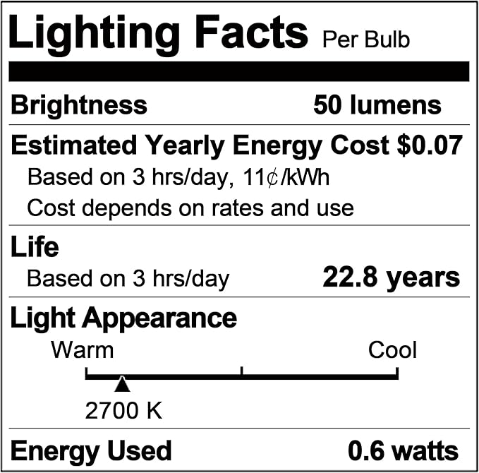 C7 Candelabra Led Light Bulbs, Small Night Light Bulb, 0.6 Watt Equivalent 7W - Image 8