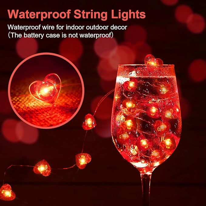 4 Pack Valentines Day Fairy Lights 7Ft 20 LED Twinkle String Lights Battery - Image 3