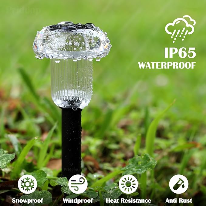 Solar Lights Outdoor Pathway Waterproof 8 Pack Color Changing LED Acrylic - Image 7