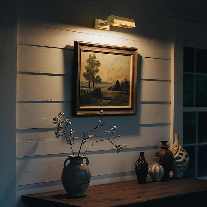 Picture Lights for Wall Hardwired, Brush Gold Art Light, 2700k Dimmable Gallery - Image 2
