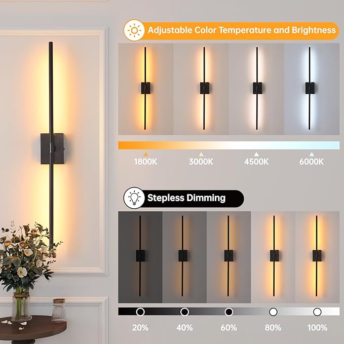 Battery Operated Wall Sconce Set of 2, 10000mAh Rechargeable Wall Sconces - Image 3
