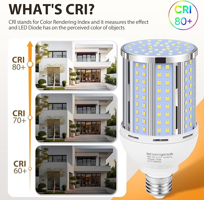 70W LED Corn Light Bulb, Fanless E26/E39 Medium/Large Mogul Base LED Cob Lamp - Image 4