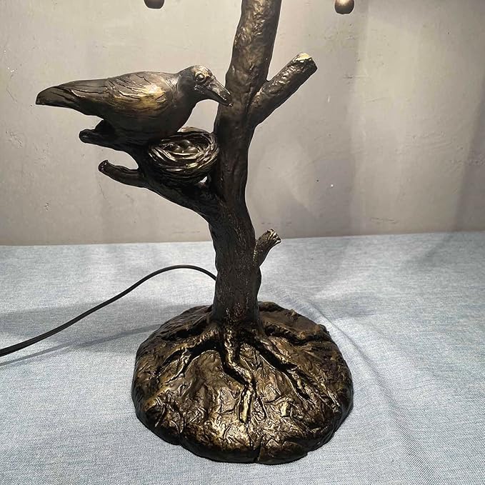 Bieye L10945 Ravens Sitting on Bare Tree Branch Against Full Moon Hand-Painted - Image 3