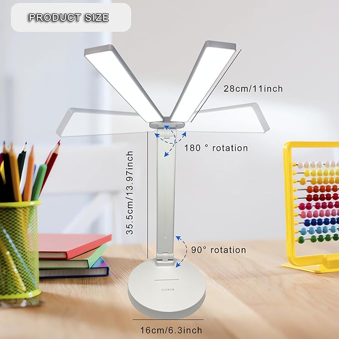 Desk Lamp, Led Cordless Rechargeable Lamp, 2800K-6500K CCT Dual Swing Arm - Image 7