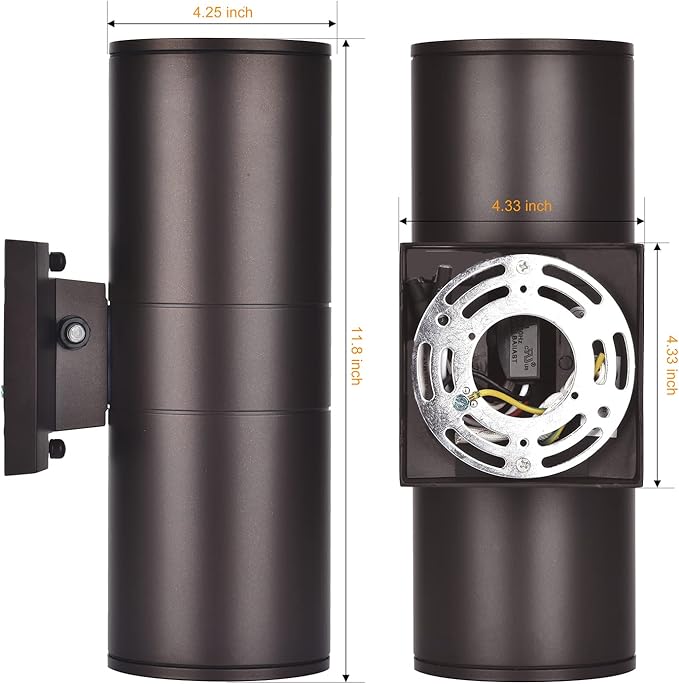 Dusk to Dawn Outdoor Lighting, Modern Up Down Porch Lights Outdoor Cylinder - Image 4