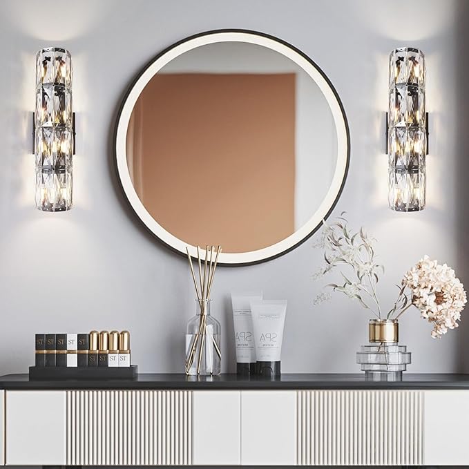 Crystal Wall Sconce Set of Two, Indoor Modern Sconces Wall Lighting, Living Room - Image 6