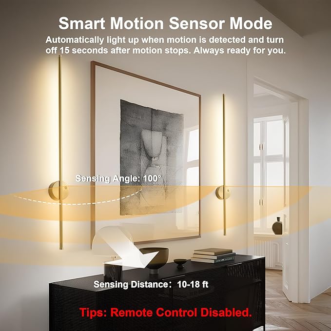 Motion Sensor Battery Operated Wall Sconce Set of Two - Image 4