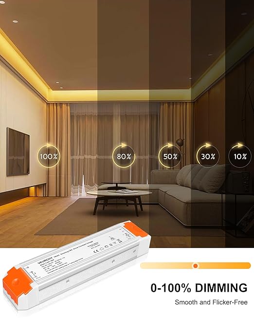 24V Dimmable LED Driver 120W AC 120V to DC 24 Volt Dimmable Lighting Low - Image 2