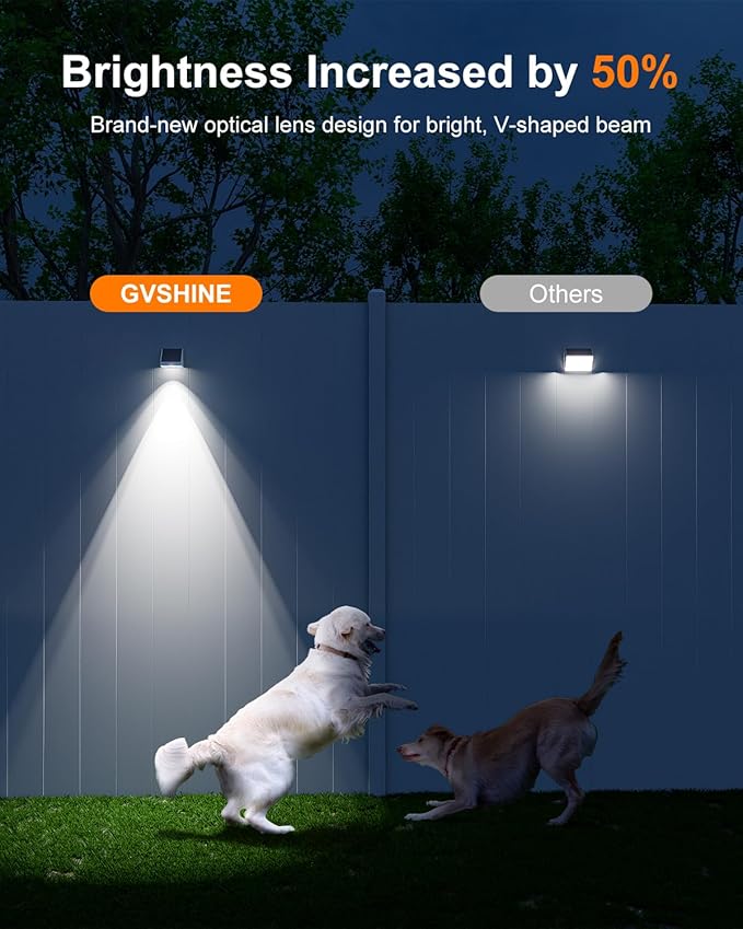 12 Pack Decorative Solar Powered Fence Lights Outdoor Waterproof - Image 3