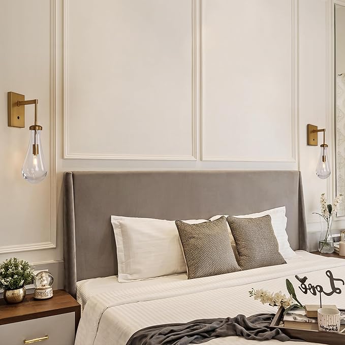 HuisMier Brass Raindrop Wall Sconces, Indoor Wall Sconces - Image 7