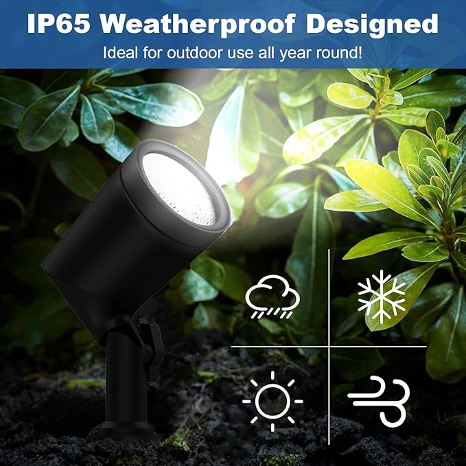 ZYAN Die-Cast Aluminum Landscape Spotlights, 6W 600LM 2700K Warm White - Image 2