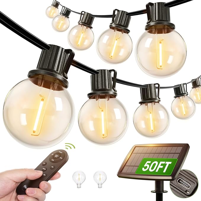 addlon 50FT Solar String Lights Outdoor Waterproof by addlon