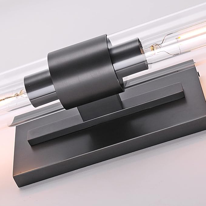 Modern Wall Sconces, 22.8in Black, 2-Light Indoor Wall Mounted Sconces - Image 8
