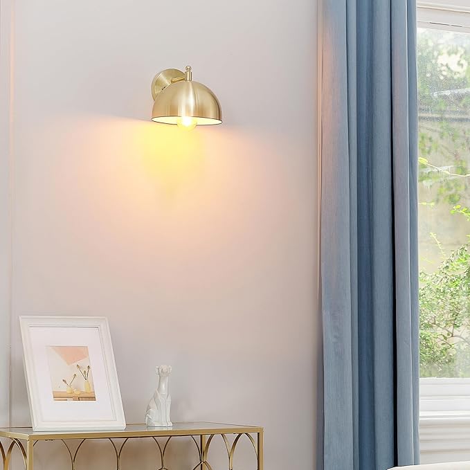 GLOBE Electric 65000048 1-Light Wall Sconce, Brushed Brass, Wall Lights - Image 2