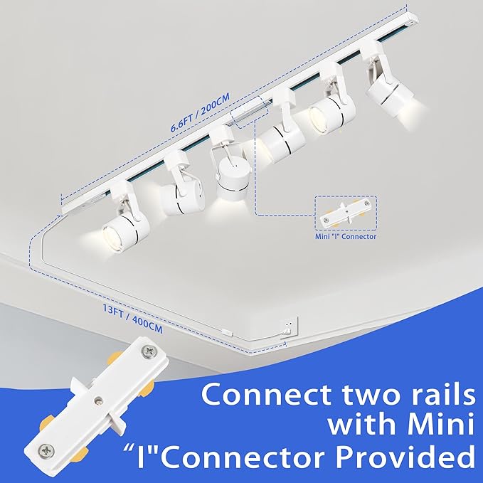 Plug in Track Lighting with Power Cord, 6-Light LED Track Lighting Kit with - Image 4