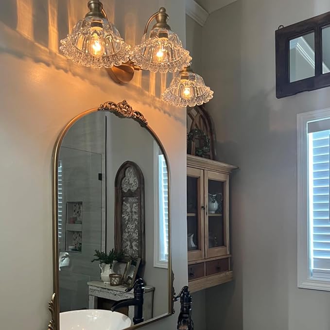 Vintage Bathroom Vanity Light Fixture 3 Lights Vanity Lighting Matte Antique - Image 2