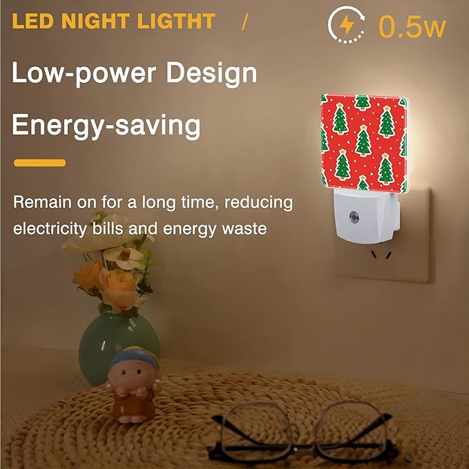 Christmas Trees Night Light, Plug-in Nightlight - Image 5