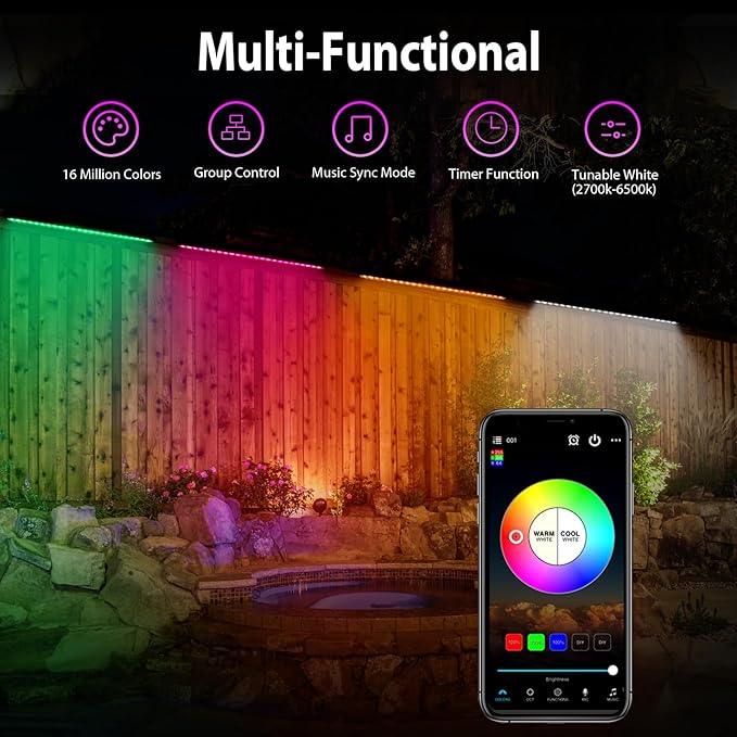 Smart LED Wall Washer Light, 168W RGB+CW Color Changing Linear Light Bar - Image 7
