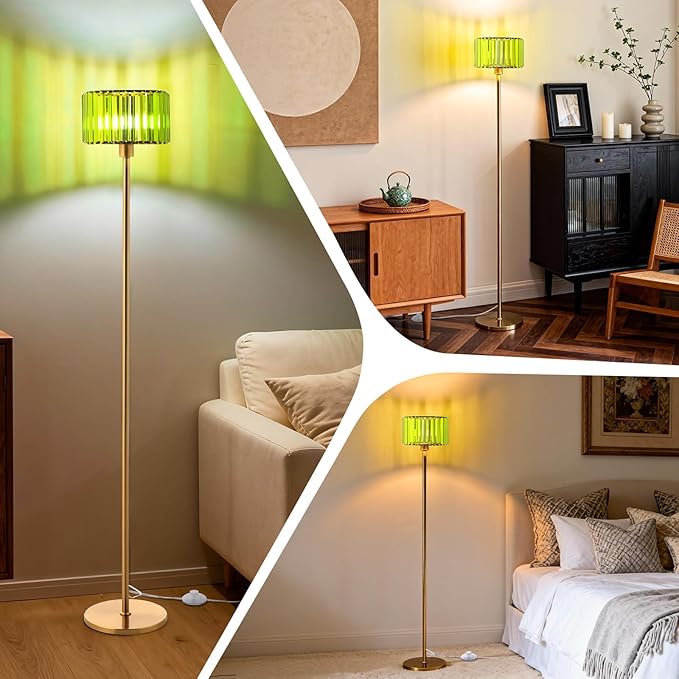Gold Floor Lamp for Living Room, Vintage Standing Lamp, Mid Century Tall Lamp - Image 7