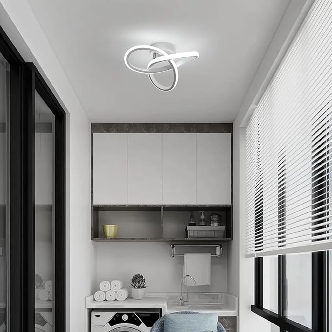 Modern LED Ceiling Light, 6500K White Light Spiral Aluminum Flush Mount Ceiling - Image 5